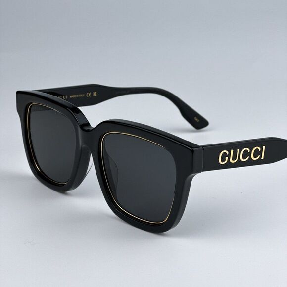 NEW Gucci GG1136SA 001 Black/Gold Grey Square Women Sunglasses GG 1136SA - Picture 9 of 14
